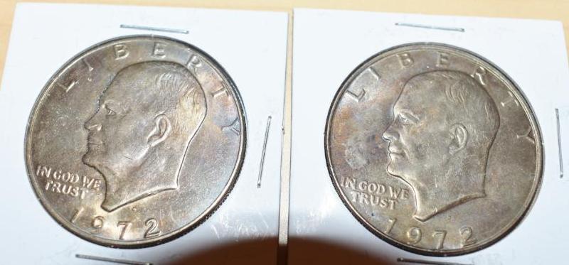 Eisenhower "IKE" Dollars 1972 Appear Unc. some with toning