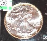 One Dollar American Silver Eagle Coin, 1 Troy Oz .999 Fine Silver