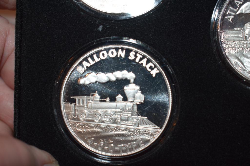 Railway Proof 1 Oz Silver Coins .999 Fine Silver in Velour Presentation Case: Balloon Stack...