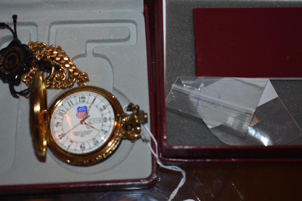Pocket Watch with Chain, Union Pacific with papers and original box