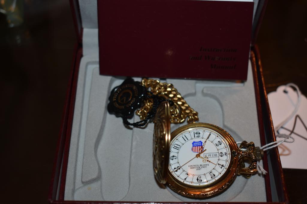 Pocket Watch with Chain, Union Pacific with papers and original box