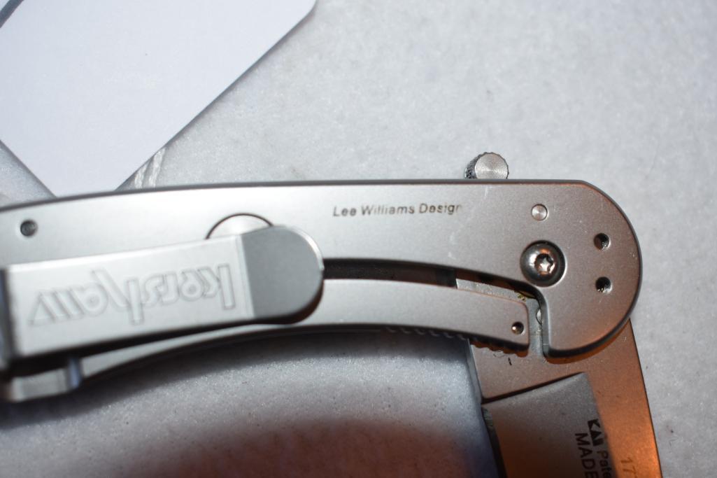 Kershaw folding knife Lee Williams Design; Pocket Clip; 1775 KAI Pat. Pending, made in USA