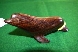 Carved Ironwood Seal 4 in long x 2 in high