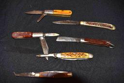 6 pc. Vintage folding knives include Barlow, Old Timer, Diamond Timer