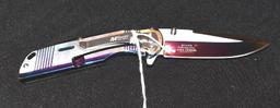 M Tech Rainbow Folding Knife with Pocket clip