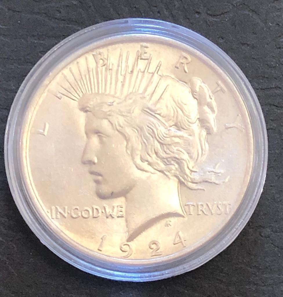 1924 Silver Peace Dollar estimated up to $900 *pretty*