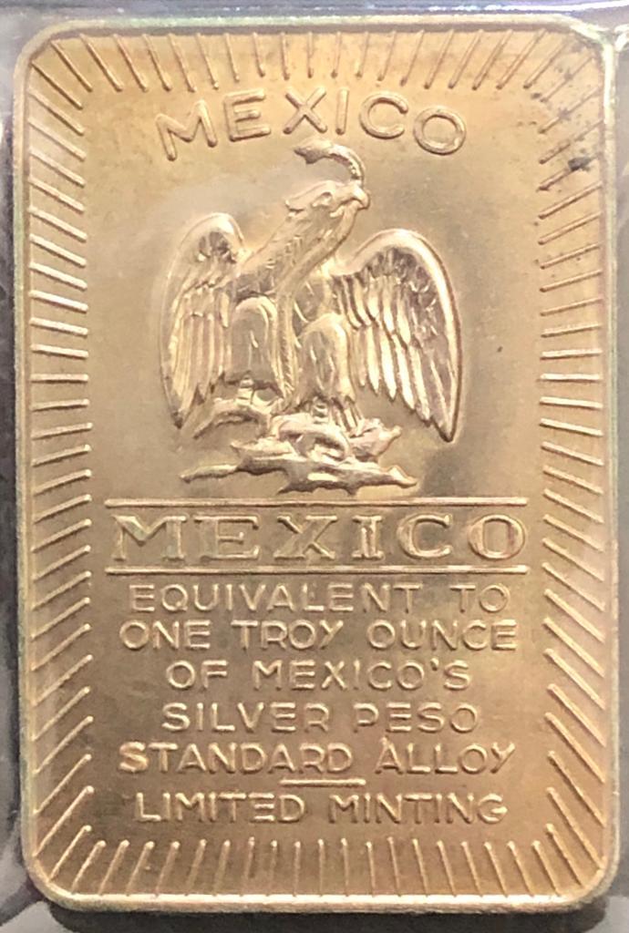Equivalent to One Troy Ounce of Mexico's Silver Peso Standard Alloy Limited Minting