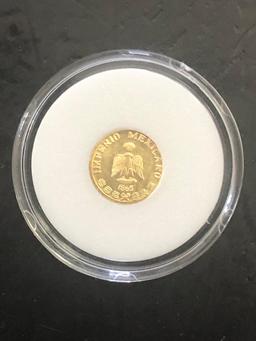 Uncirculated coin 1865 Mexican Emperor Maximillian  (or similar)