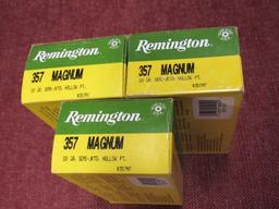 3 boxes of Remingtom 357 magnum ammo Hollow points