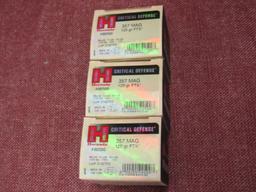 3 boxes of 357 mag. Hornady Critical defense ammo