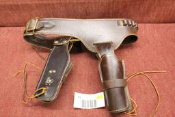 leather double holsters bullet belt. bucheimer 7145 L
