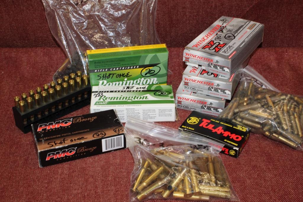 large mixed rifle brass lot. .223, 30-06, 30-30.