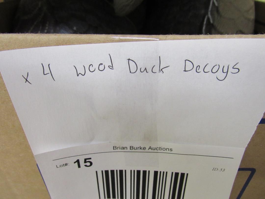 4 Wooden Decoy Ducks, previously used