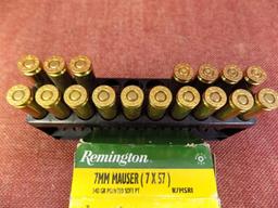 Misc Ammo Lot, 13 rds of 7mm Mauser, 4pcs of Brass