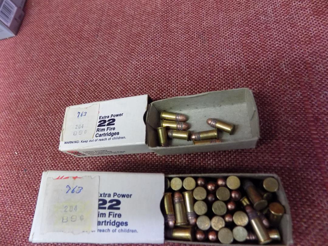 22 Ammo Lot, 1300+ rds of 22lr in Vintage Boxes, approx.