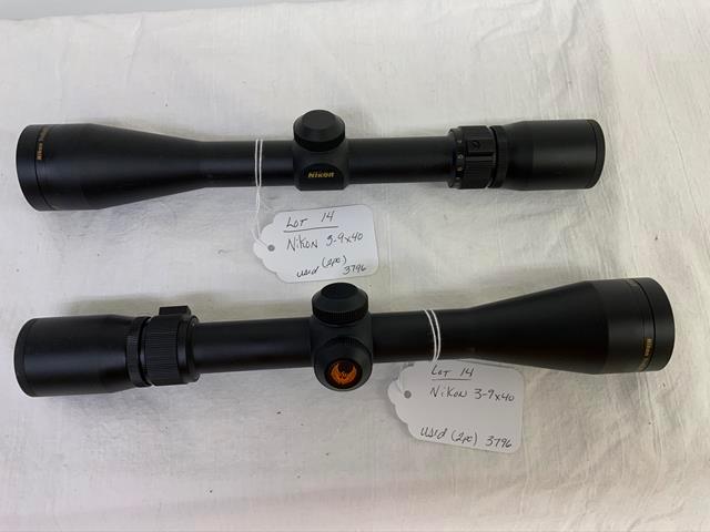 2 Nikon Prostaff 3-9x40 scopes, previously mounted,