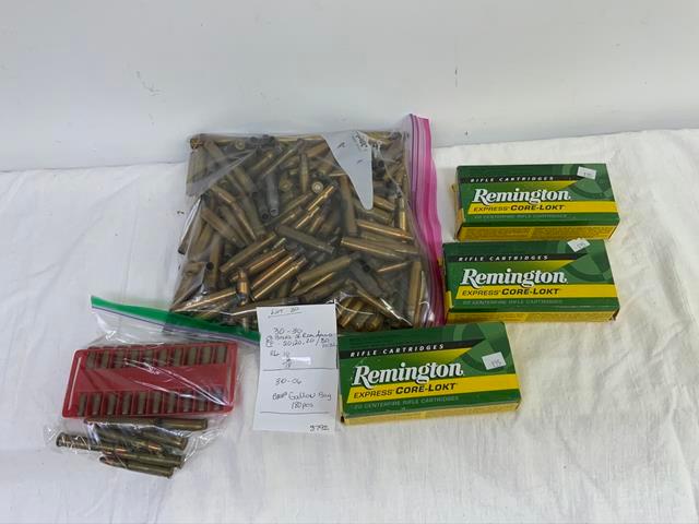 30-06 brass - 180 count in a gallon baggie, 30-30 3 boxes of