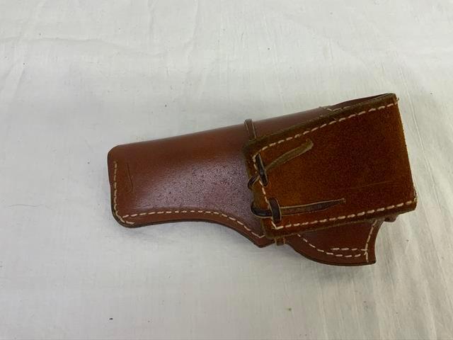 Leather holster for a revolver, 44" leather ammo belt and a