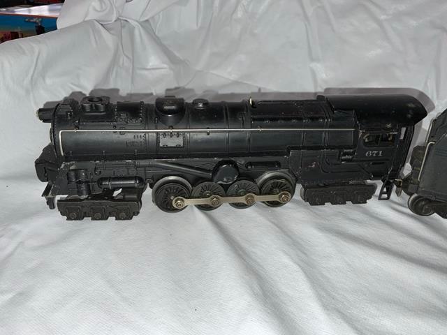6 lionel train cars inc. #671 engine and tender