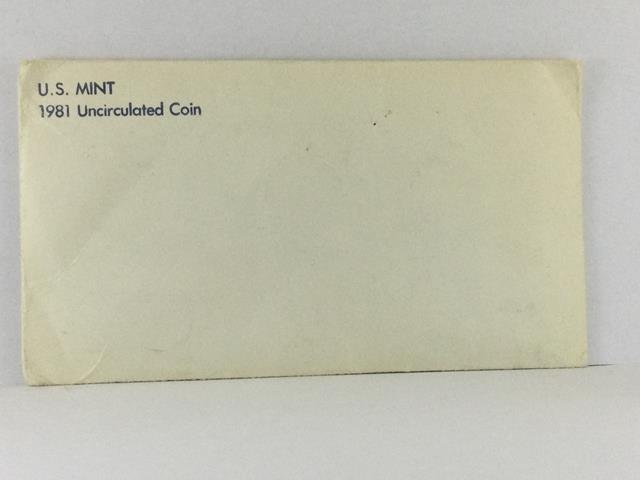 1981 UNC United States Mint Coins, 2- 50c, 2- 25c, 2-10c,