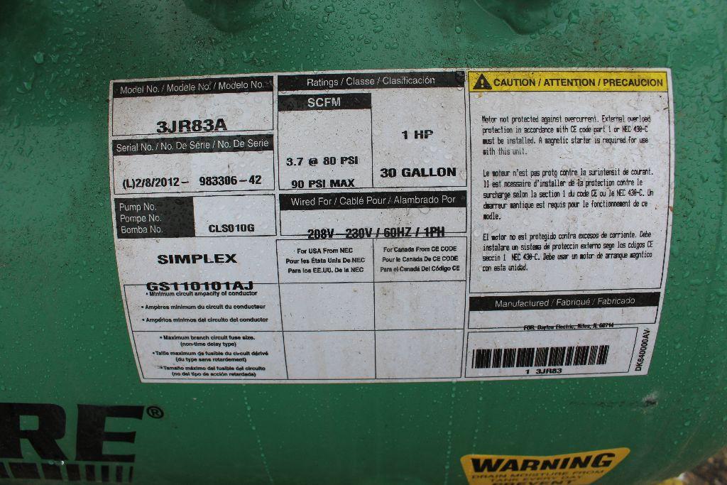 Speedaire 3JR83A 30-gallon 110V green air compressor