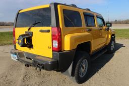 2006 Hummer H3, yellow, 5 cyl.,  4 x 4, black leather interior.