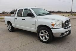 2007 Dodge 1500 pickup, vin 1D7HA8P77S237533, miles on odo 196K, auto, 4.7