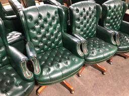 (4) Green Executive Rolling Office Chairs
