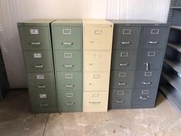 (5) Metal Filing Cabinets