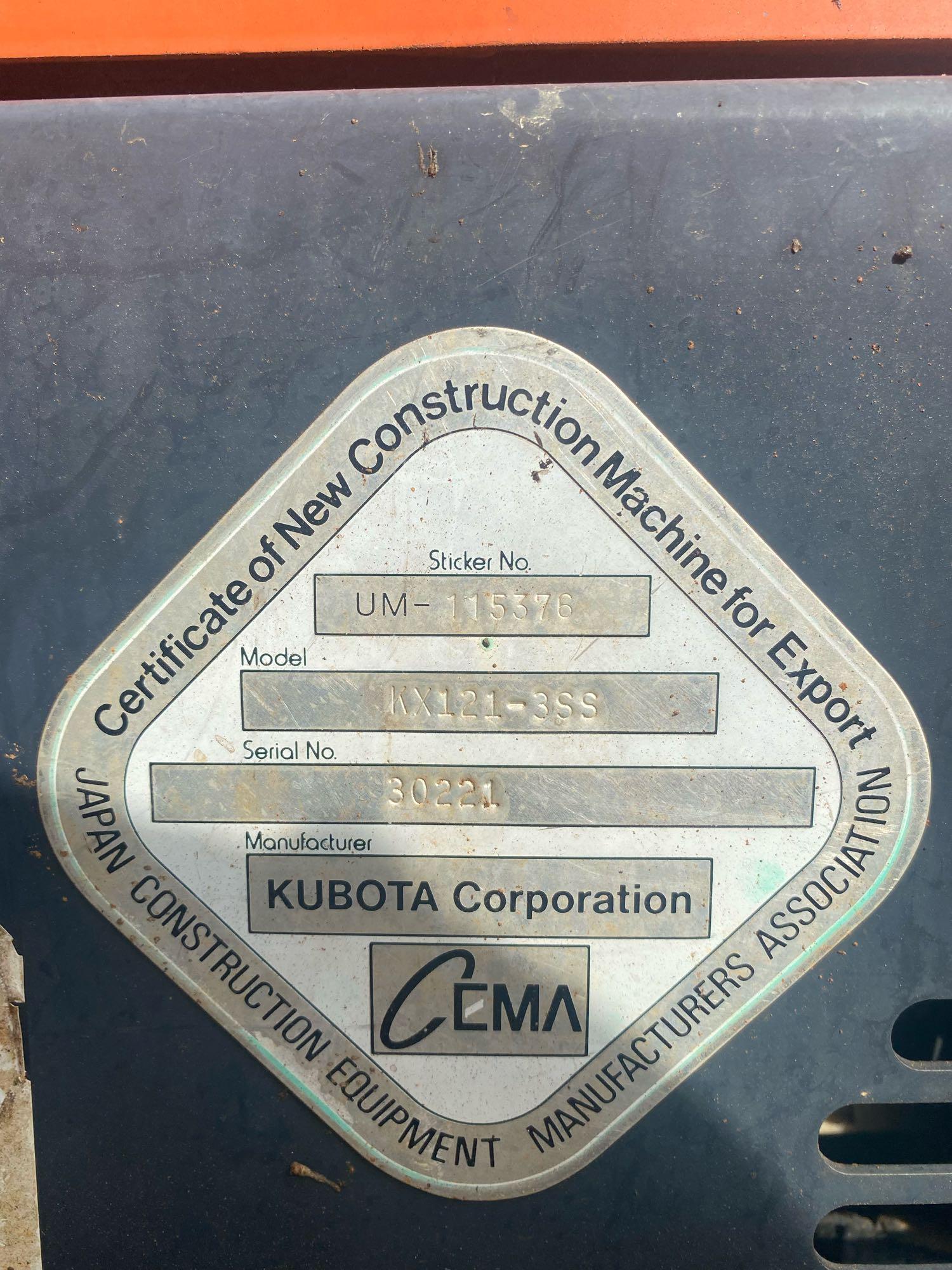 2005 Kubota KX121-3 Mini Excavator