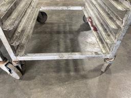 (2) Stainless Rolling Pan Racks