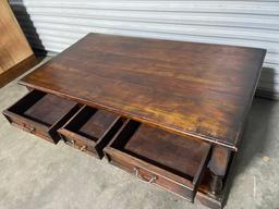 Wooden Table With Drawers