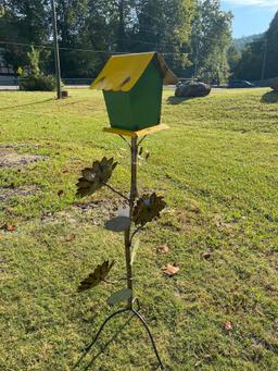 Metal John Deere Birdhouse Stand