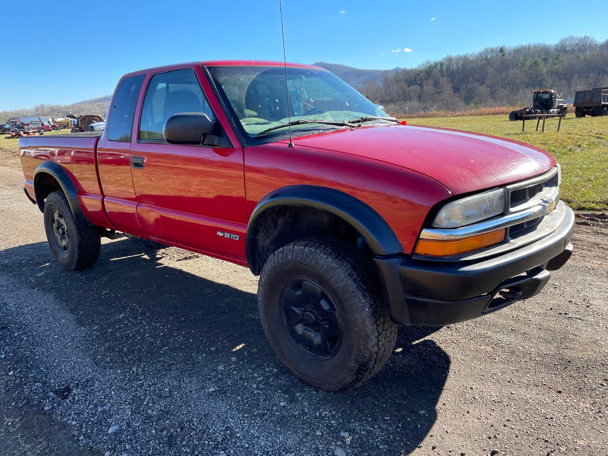 2001 Chevrolet S10 4x4 Pickup Truck, VIN # 1GCCT19W918169275