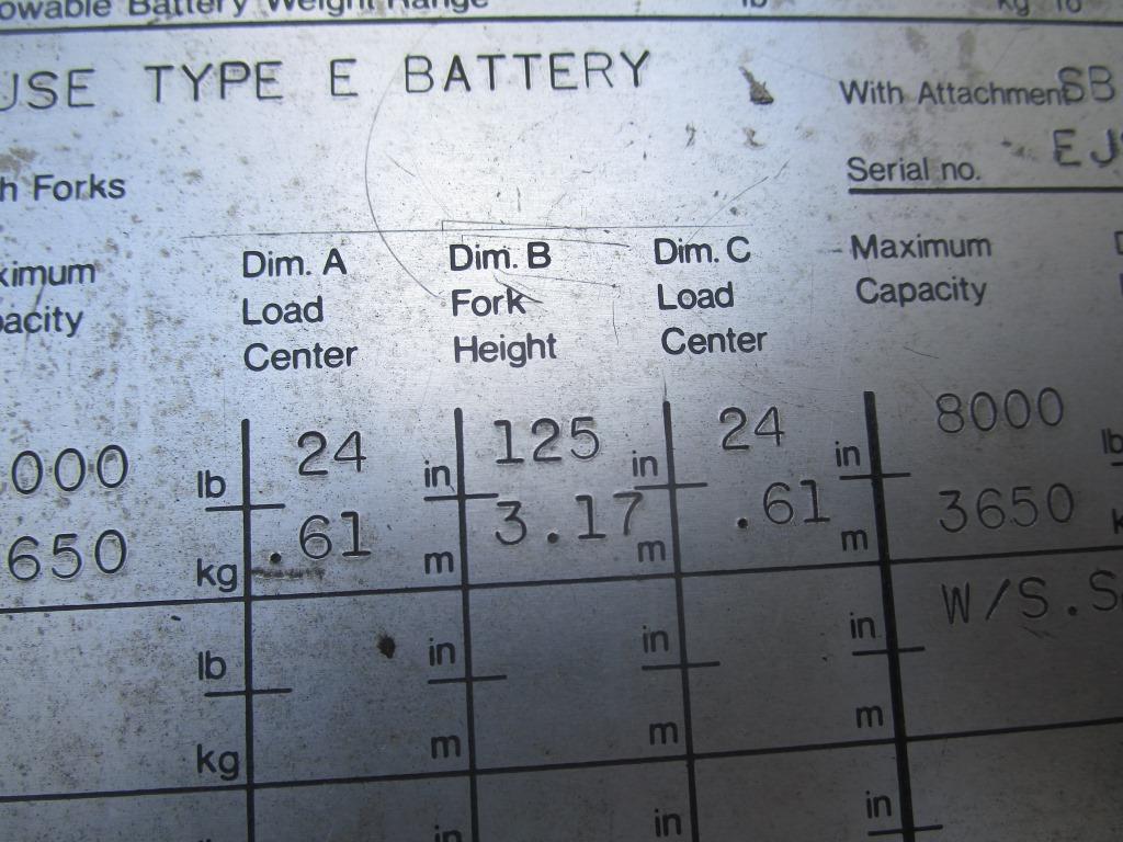 Yale 36V 8000 lb. Capacity w/5ft. Forks & Charger