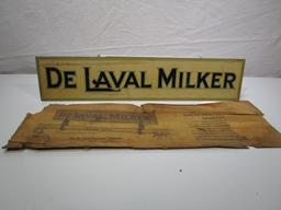 20 x 4" De Laval Milker Sign-Double Sided w/ Shipping Envelope