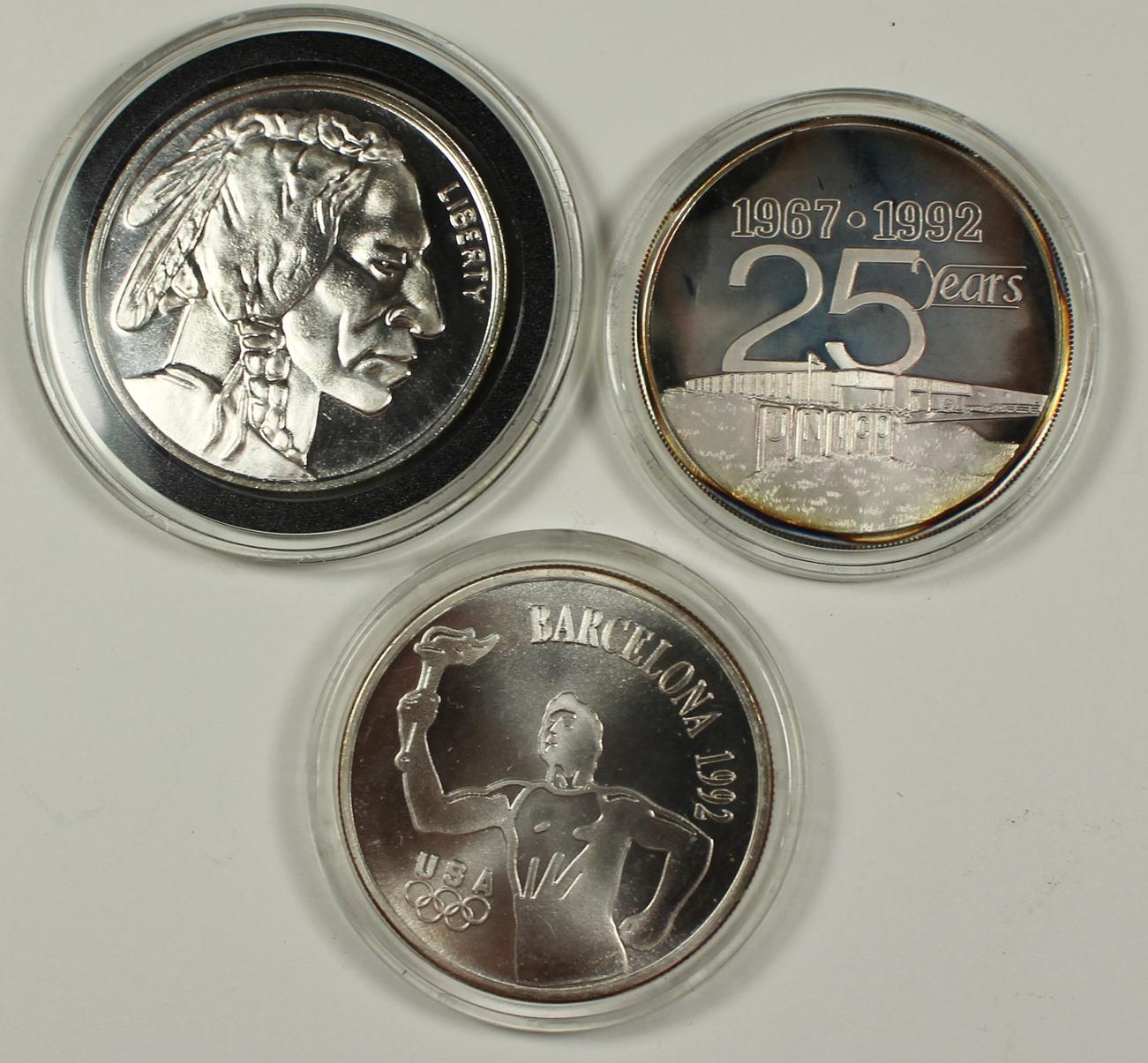 (3) 1 OZ. .999 SILVER ROUNDS.