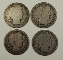 BARBER HALF DOLLARS: 1901-O GOOD,