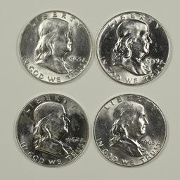 4-CH BU FRANKLIN HALF DOLLARS: