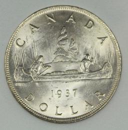 1937 CANADA SILVER DOLLAR PNA