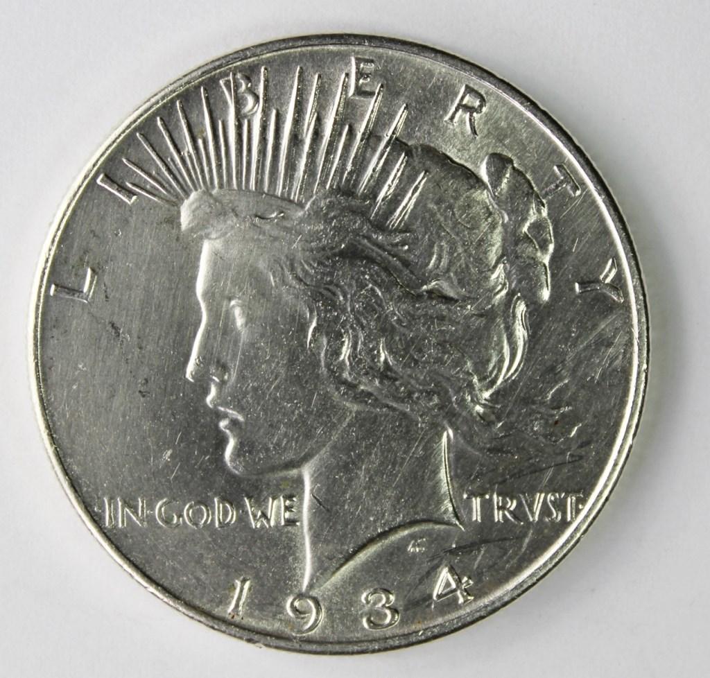 1934 PEACE SILVER DOLLAR