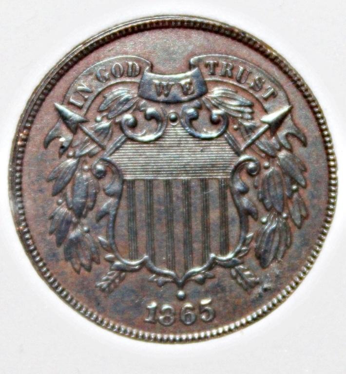 1865 TWO CENT PIECE