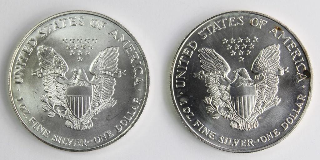 1994 & 1997 AMERICAN SILVER EAGLES