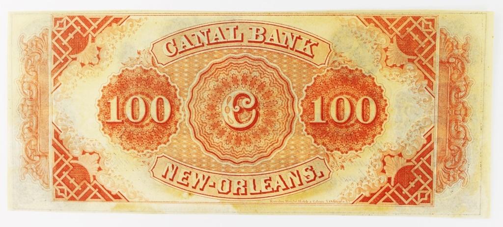 1860'S $100 CANAL BANK