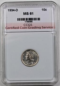 1934-D MERCURY DIME