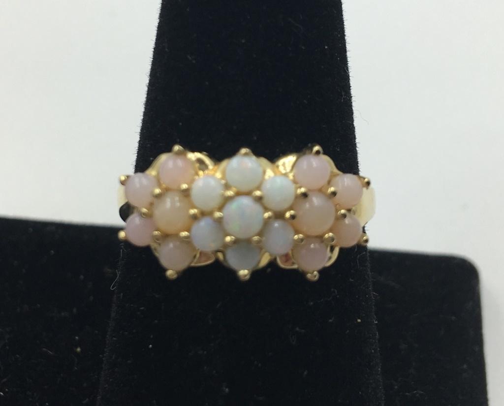 14K Y GOLD OPAL RING, SIZE 9 1/2