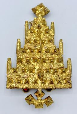 VASARI RHINESTONE CHRISTMAS TREE PIN/BROOCH