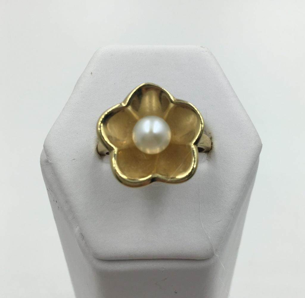 14KY GOLD RING  CULTURED PEARL, SIZE 9 1/2