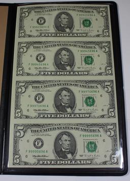 WORLD RESERVE UNCUT SHEET OF (4)