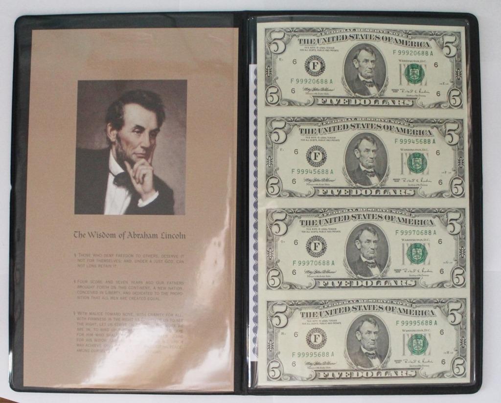 FOUR 1995 $5.00 FRN NOTES